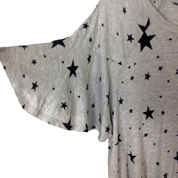 Anthropologie Maronie Star Top Heather Grey M - Picture 7 of 12